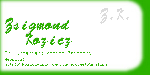 zsigmond kozicz business card